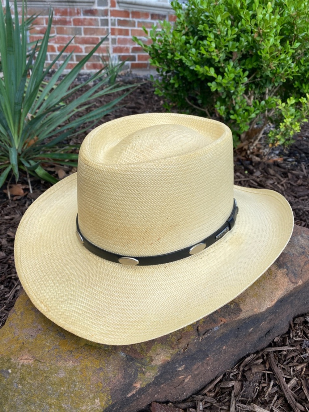 Stetson Royal Flush 10 X Cream Straw Cowboy Hat with Black Hatband